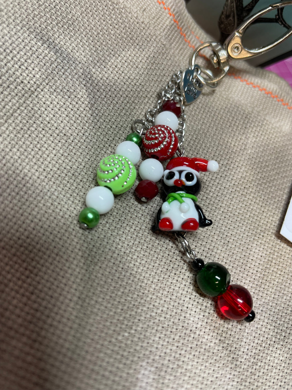 Holiday Penguin Scissor Charm