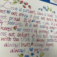 Love is Patient Stamped Cross Stitch