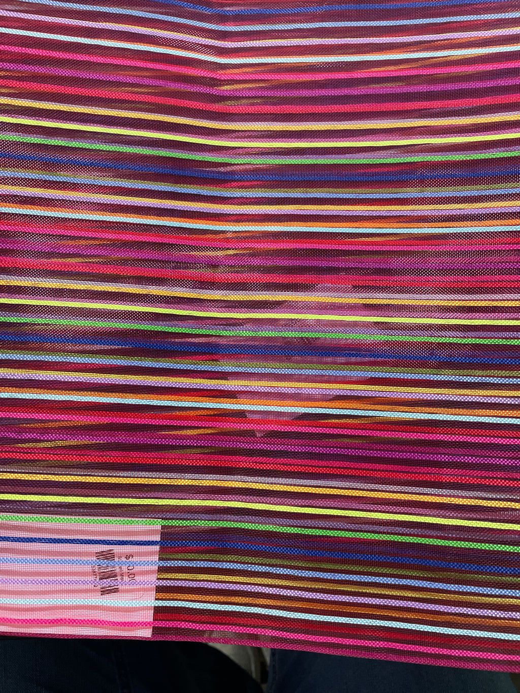 Striped Mesh Project Bag
