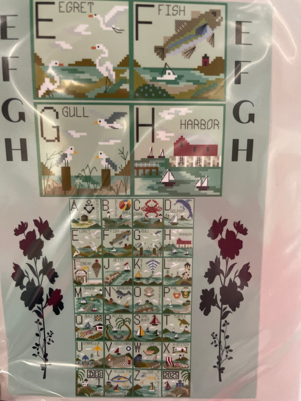 Seaside Alphabet Sampler Letters E - H