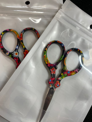 Navy Floral Embroidery Scissors