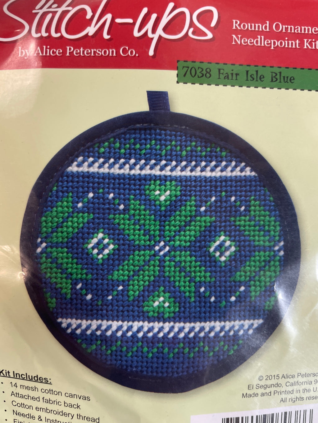 Stitch Ups- Round Needlepoint Ornament kits