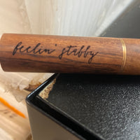 Engraved Wooden Needle case