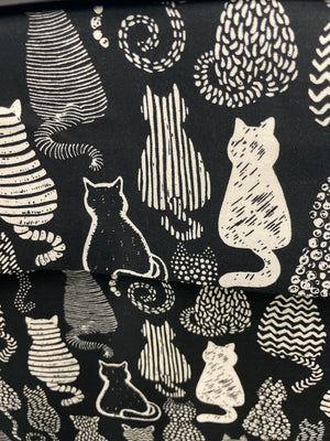 Cats on Black Project Bags