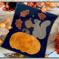 Wool Applique Autumn Squirrel
