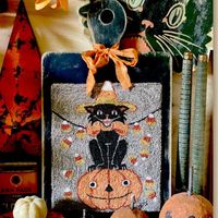 Candy Corn Kitty Punch Needle