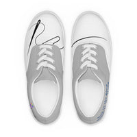 Men’s lace-up canvas shoes, silver