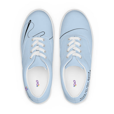 Women’s lace-up canvas shoes, blue