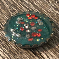 Christmas Sparkle Bottle Cap Needle Minder