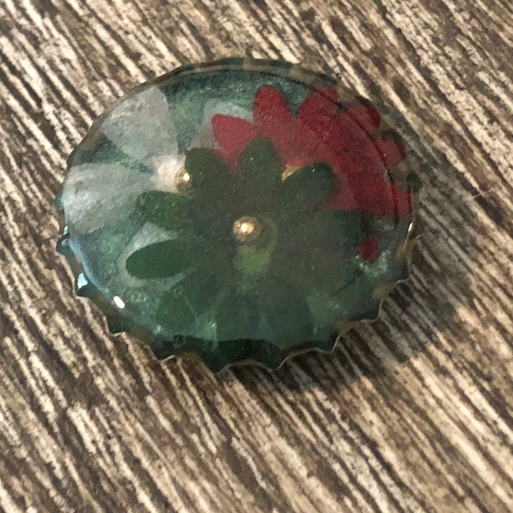Christmas Flower Bottle Cap Needle Minder