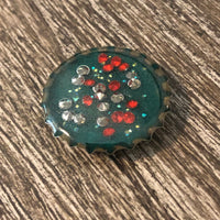 Christmas Sparkle Bottle Cap Needle Minder