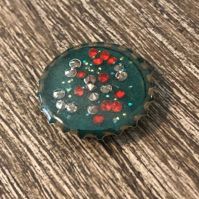 Christmas Sparkle Bottle Cap Needle Minder