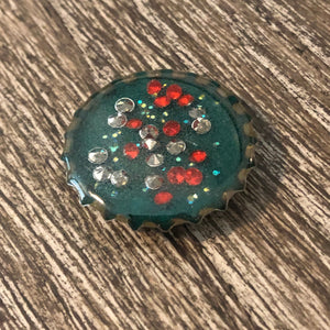 Christmas Sparkle Bottle Cap Needle Minder
